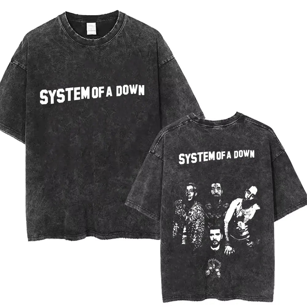 Vintage System of a Down Washed Distressed Band T-Shirt