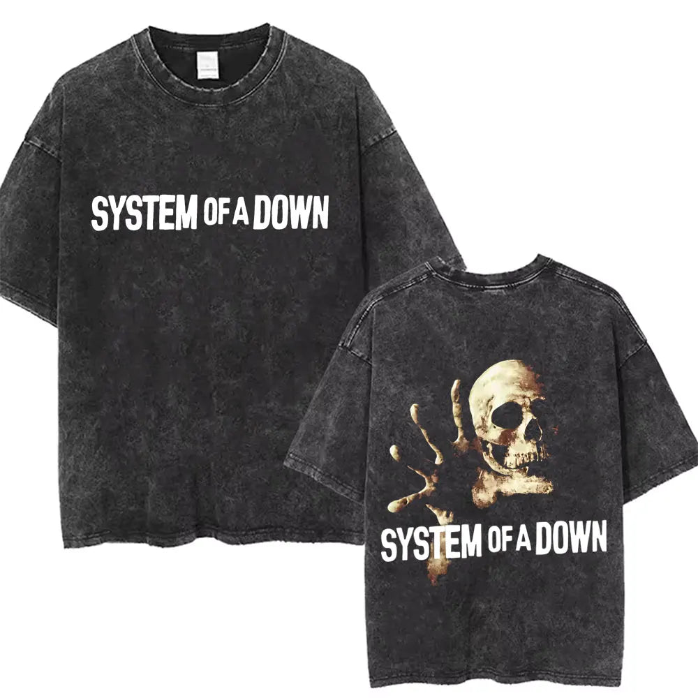 Vintage System of a Down Washed Distressed Band T-Shirt