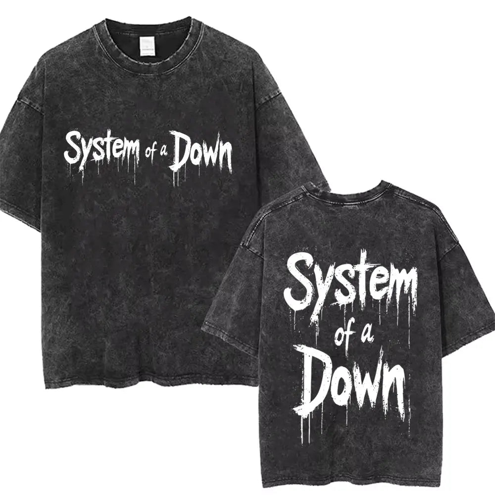 Vintage System of a Down Washed Distressed Band T-Shirt