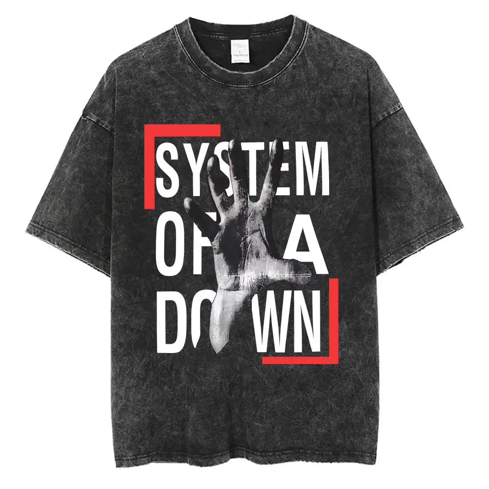 Vintage System of a Down Washed Distressed Band T-Shirt