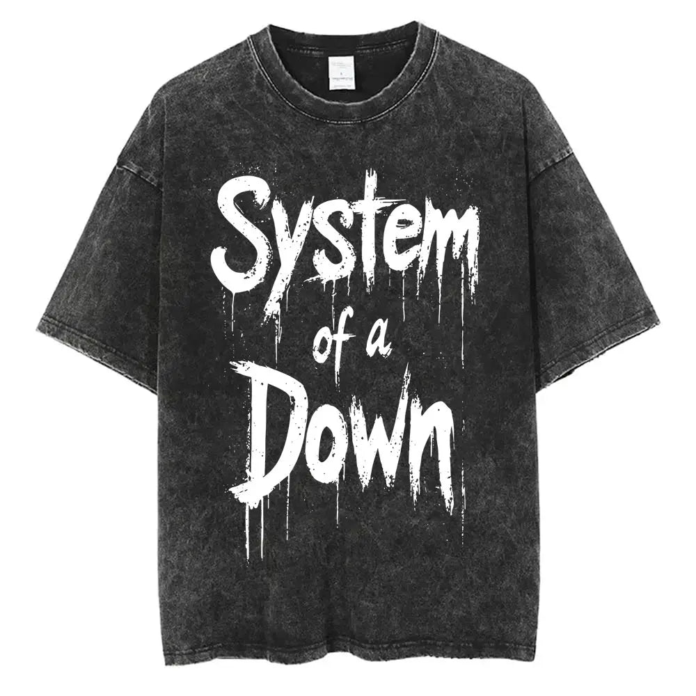 Vintage System of a Down Washed Distressed Band T-Shirt
