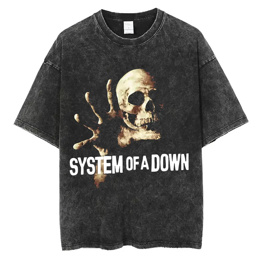 Vintage System of a Down Washed Distressed Band T-Shirt
