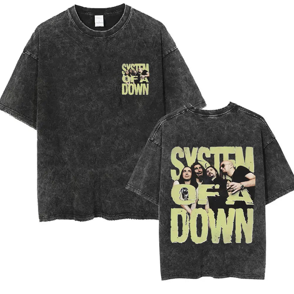 Vintage System of a Down Washed Distressed Band T-Shirt