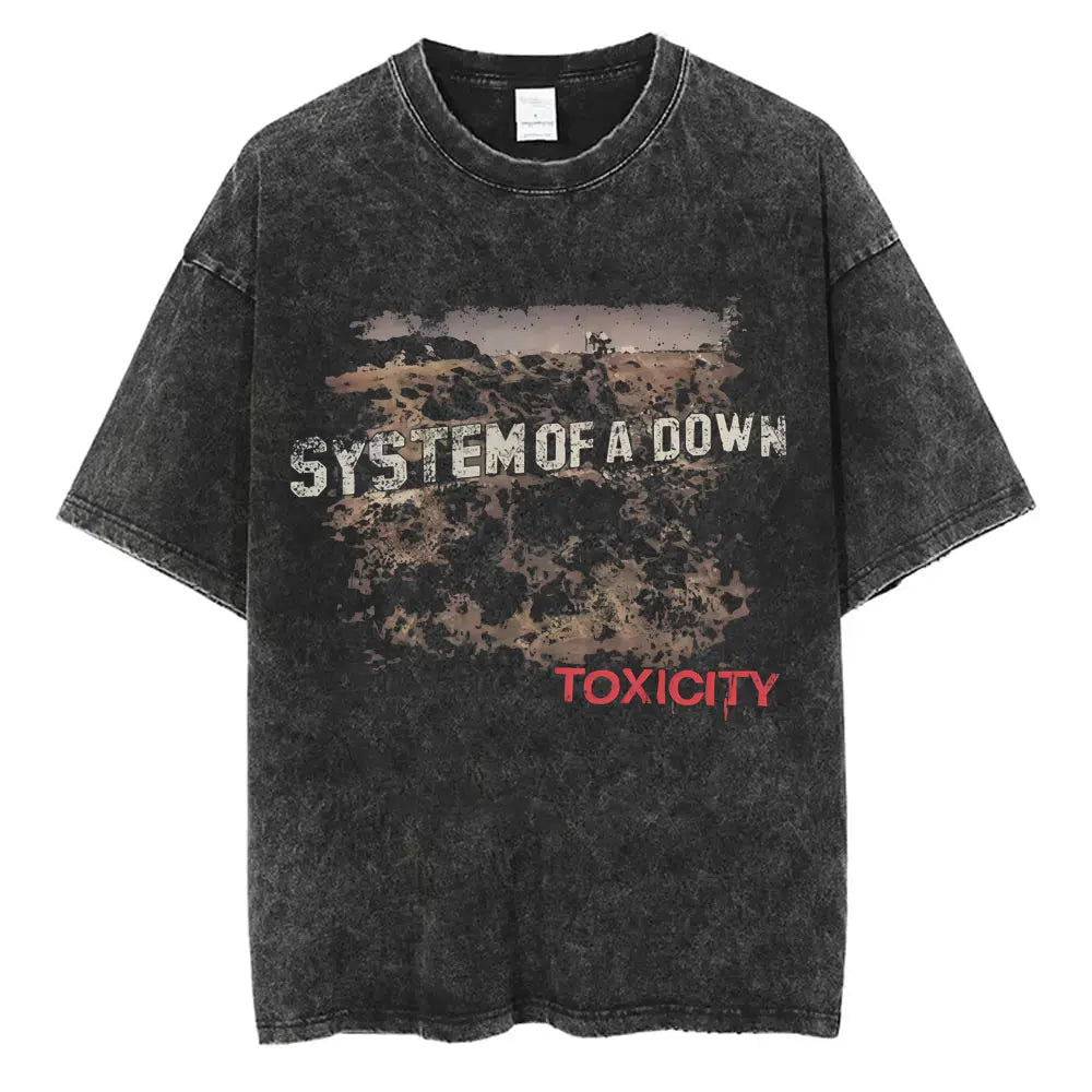 Vintage System of a Down Washed Distressed Band T-Shirt