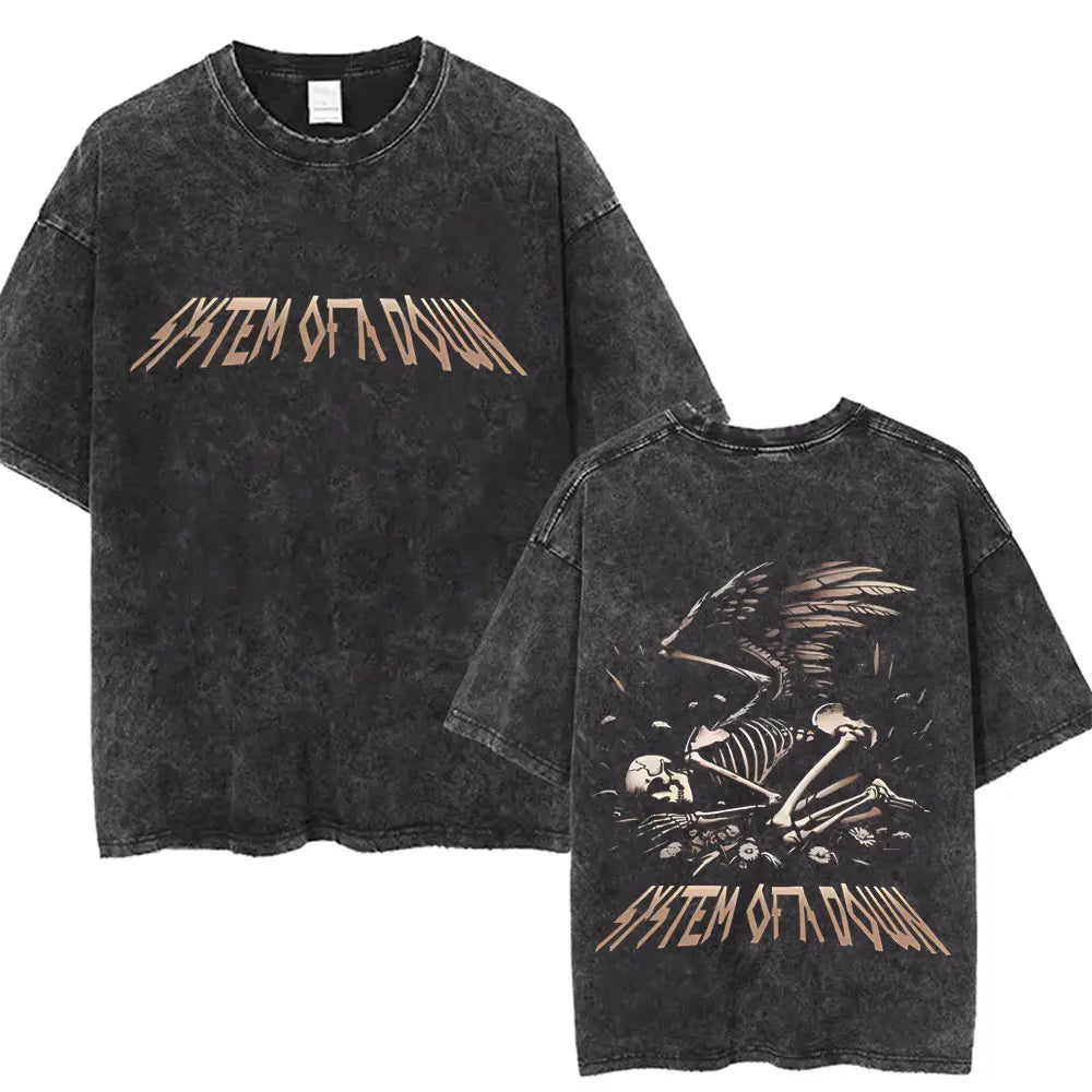 Vintage System of a Down Washed Distressed Band T-Shirt