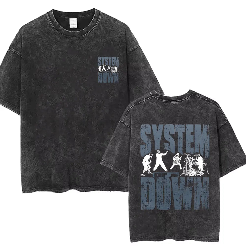 Vintage System of a Down Washed Distressed Band T-Shirt