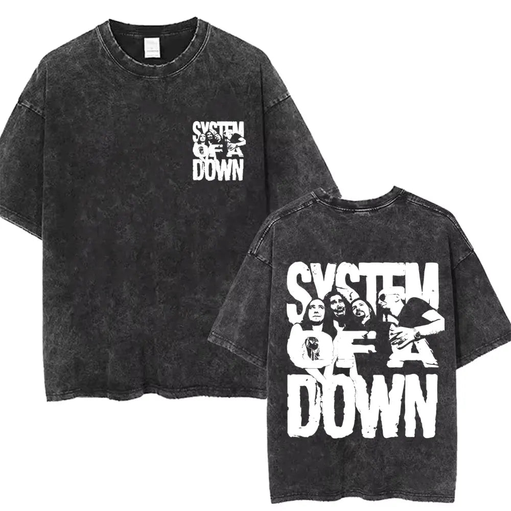 Vintage System of a Down Washed Distressed Band T-Shirt