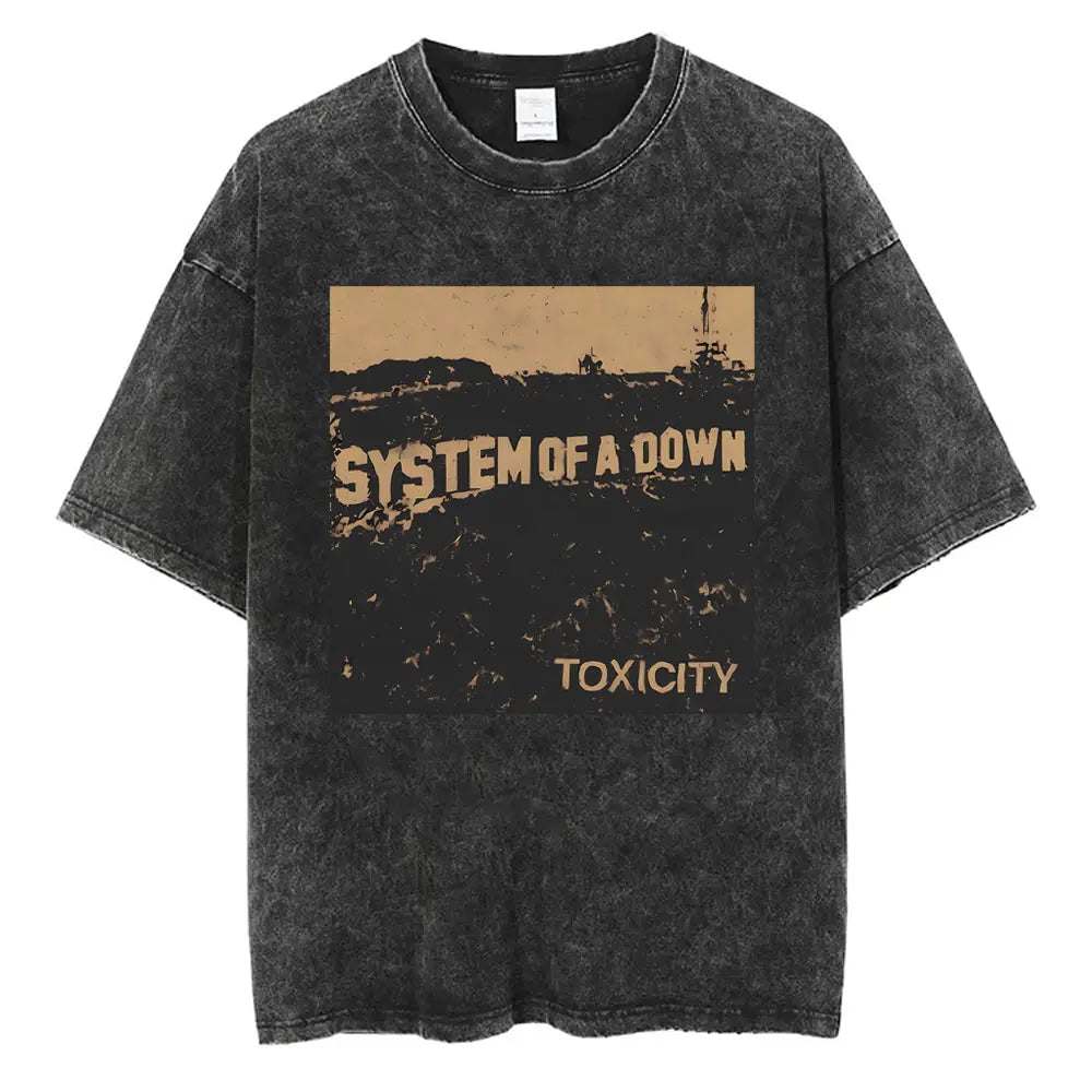 Vintage System of a Down Washed Distressed Band T-Shirt