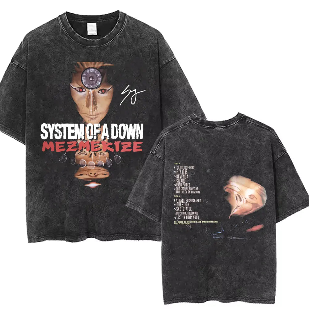 Vintage System of a Down Washed Distressed Band T-Shirt