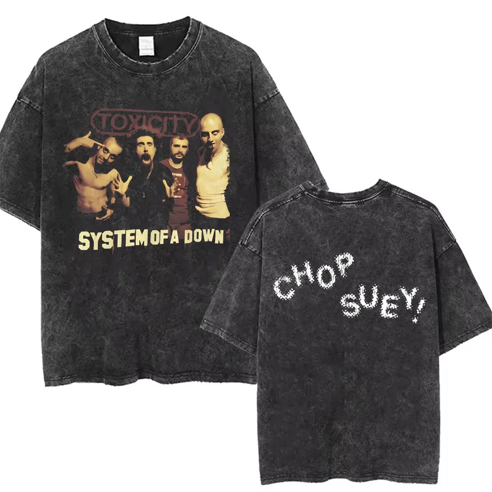 Vintage System of a Down Washed Distressed Band T-Shirt