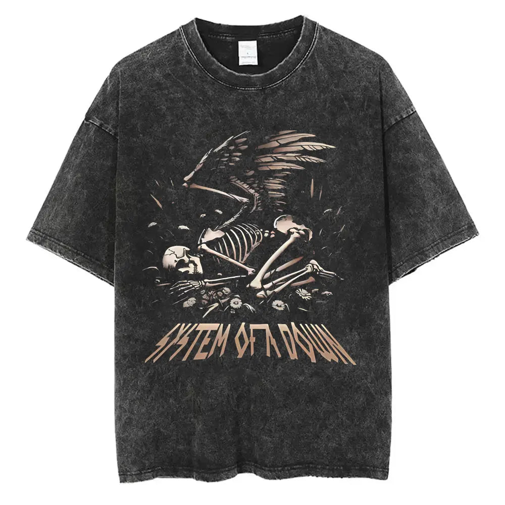 Vintage System of a Down Washed Distressed Band T-Shirt