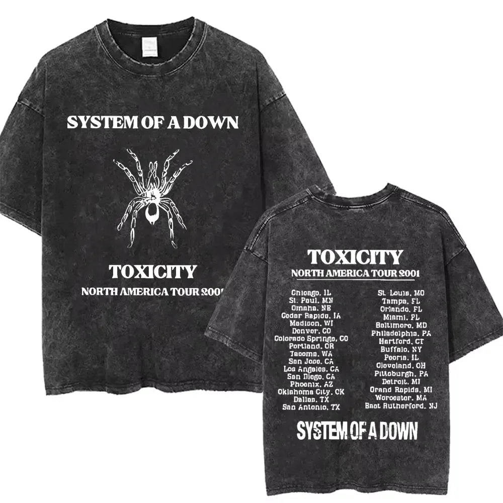 Vintage System of a Down Washed Distressed Band T-Shirt
