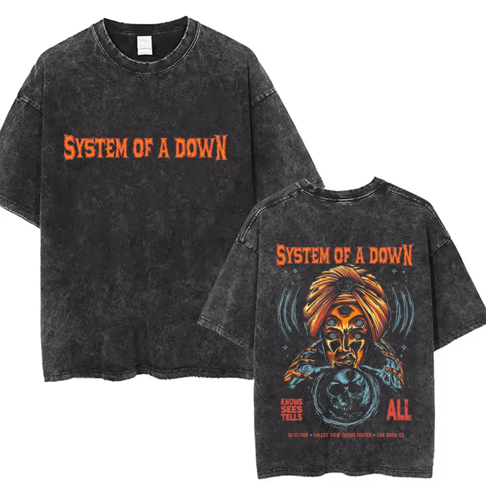 Vintage System of a Down Washed Distressed Band T-Shirt