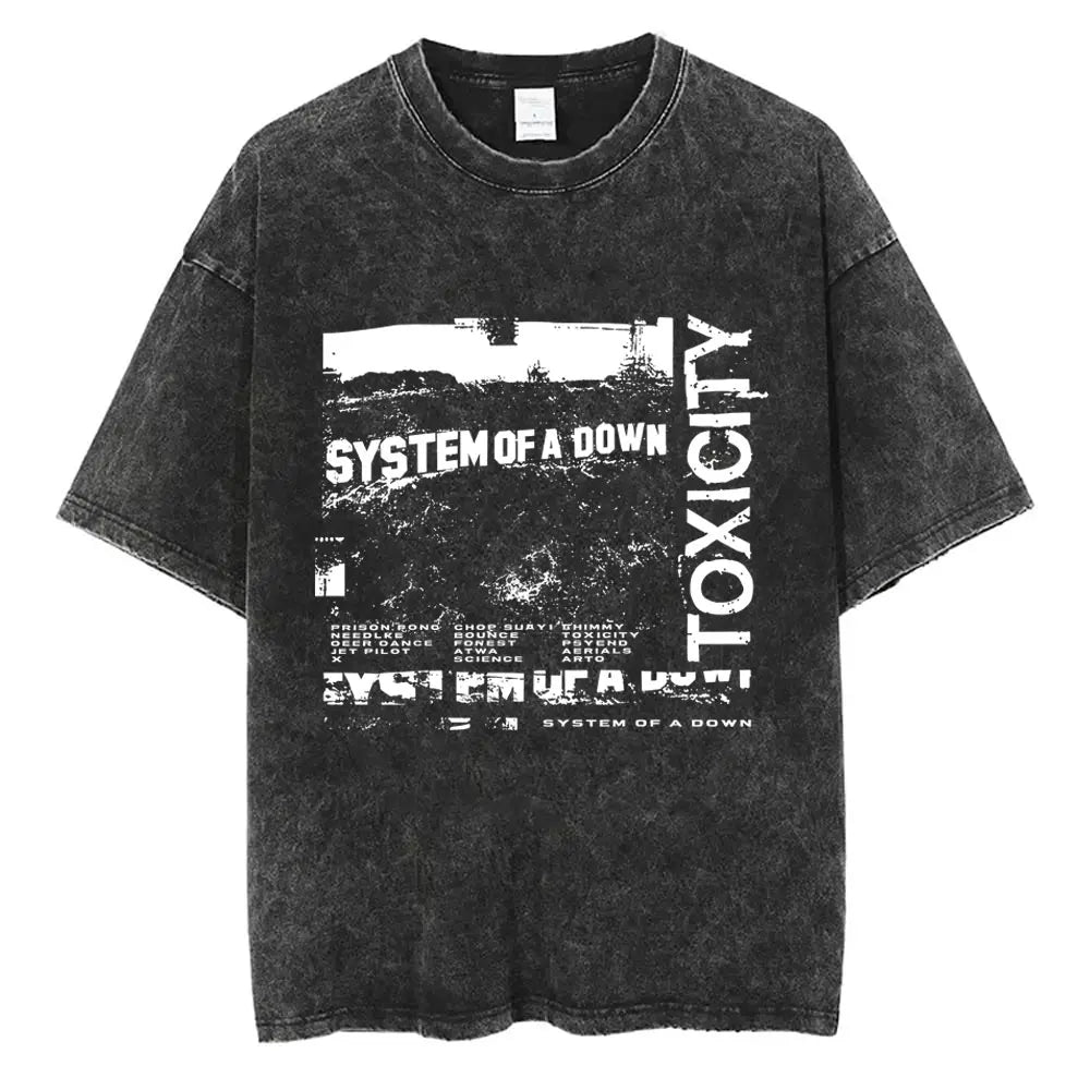 Vintage System of a Down Washed Distressed Band T-Shirt